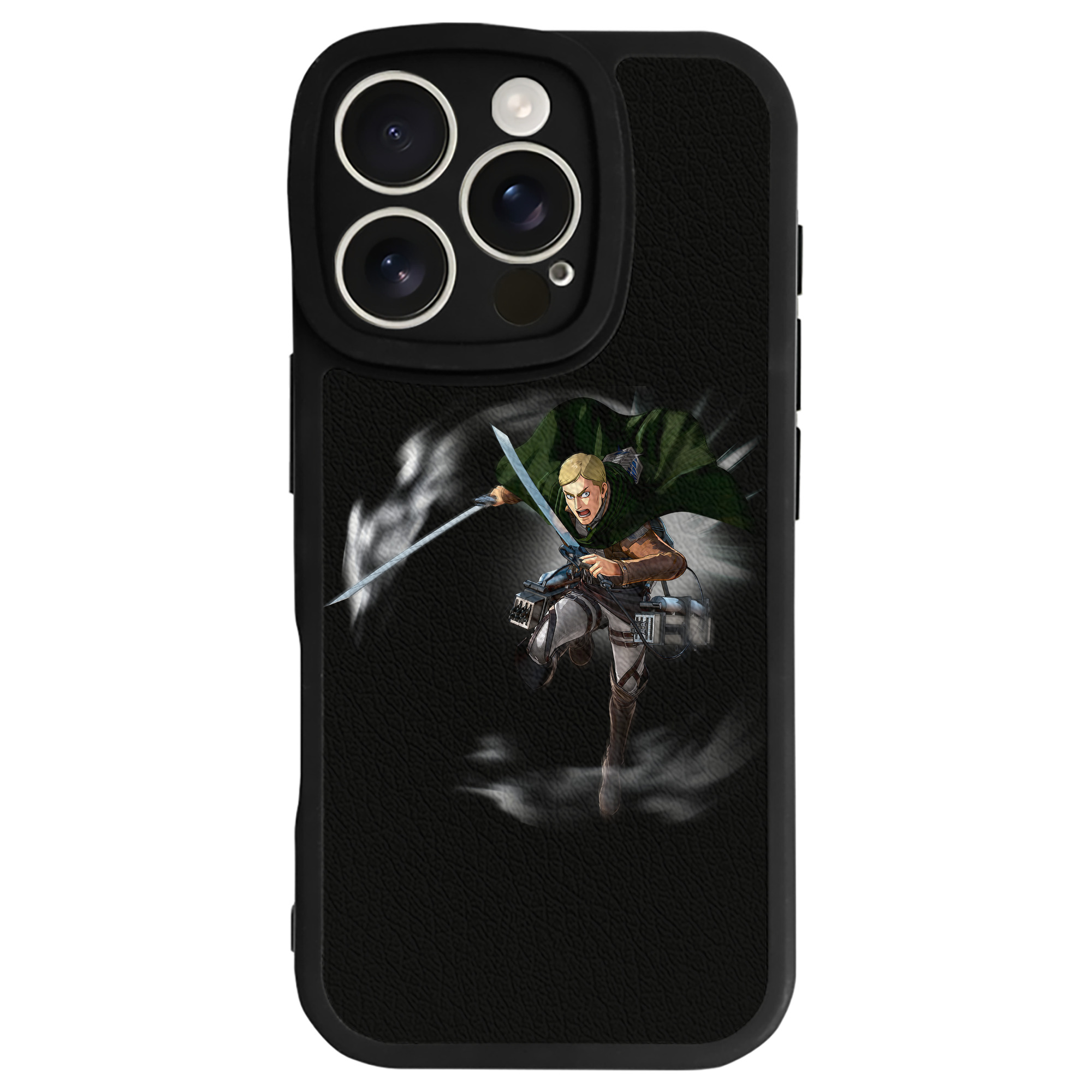 （画像用） 進撃の巨人 エルヴィン・スミス Attack on Titan Erwin Smith 【iPhone 16シリーズ対応】シリコンスマホケース（レザー調） 材質：シリコン